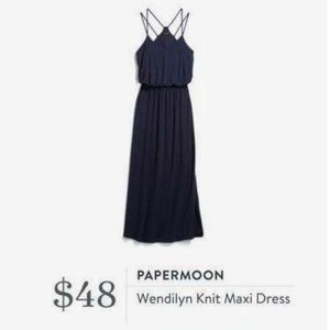 Papermoon Navy Wendilyn Knit Maxi Dress